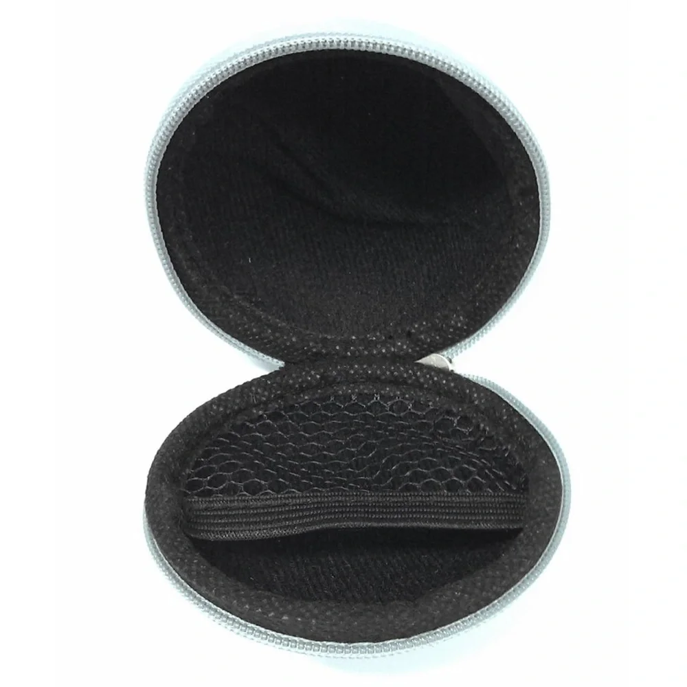 Round Gray Tech Storage Organizer Case with Zip Closure
